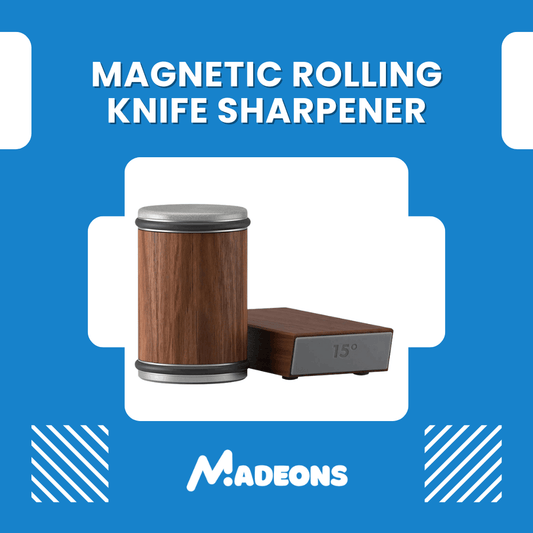 Magnetic Rolling Knife Sharpener by Madeons – sleek wooden design for precise and easy knife sharpening